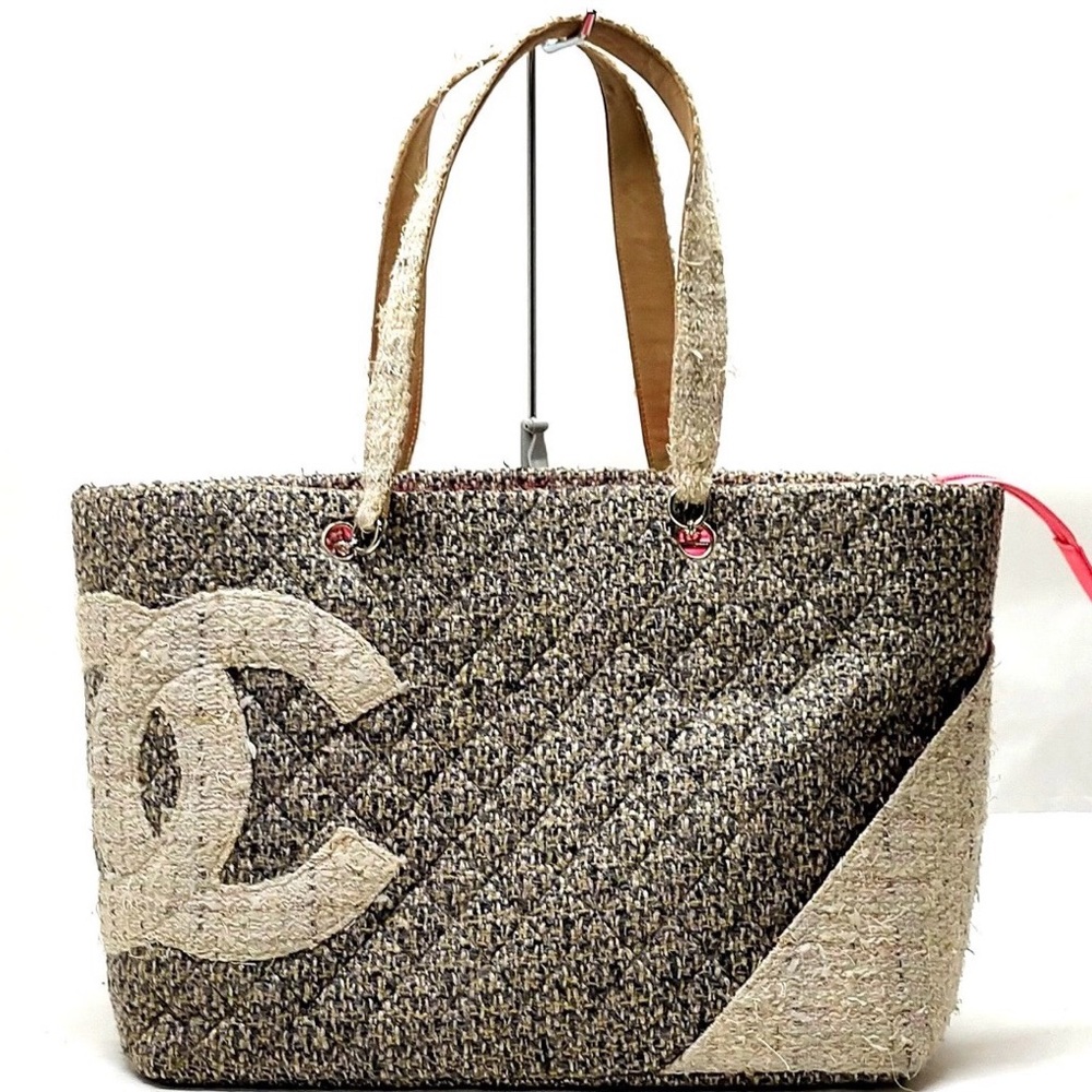 Chanel Cambon Tweed Tote Bag w/ card